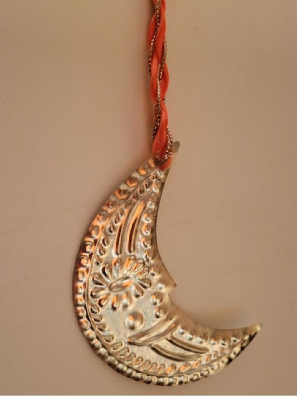 Free People Gold Crescent Tin Ornament NWT